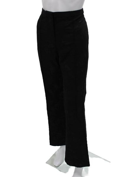 Zara Women Pants Black Floral Cotton Size M