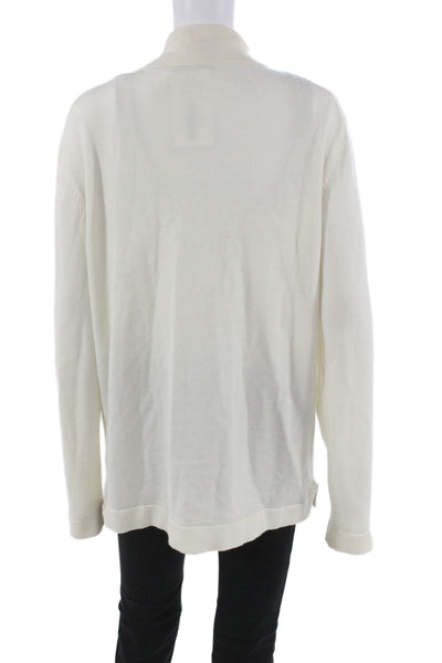 Suit Supply Women Cardigan Wool Collared Long Sleeve Beige Size XL