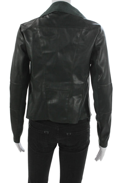 Bagatelle Womens Faux Leather Basic Jacket Open Front Solid Size XS