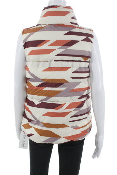 prAna Womens Nylon Geometric Zip Vest Bust 36 Size S