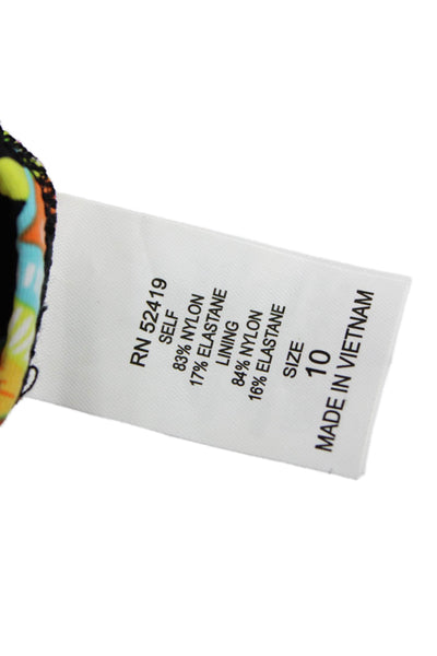 Trina Turk Women Multicolor Abstract Nylon Blend Bikini Bottom Size 10