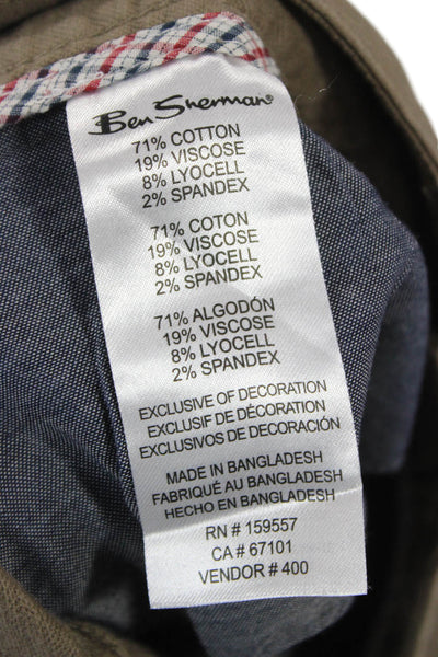 Ben Sherman Women Tapered Cotton Blend Solid Pants Inseam 32 Size 36