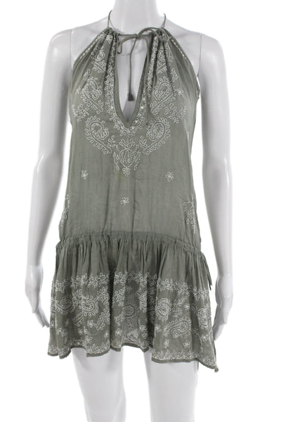 Juliet Dunn Women Mini Dress Floral V-Neck Sleeveless Knee Length Size One Size