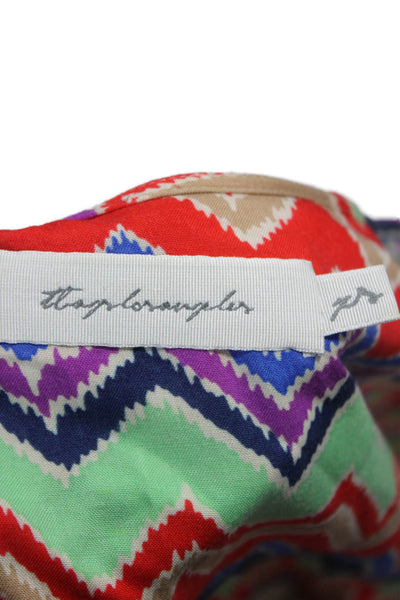 T Bags Los Angeles Womens Mini Chevron 3/4 Sleeve Multicolor Dress Size XS