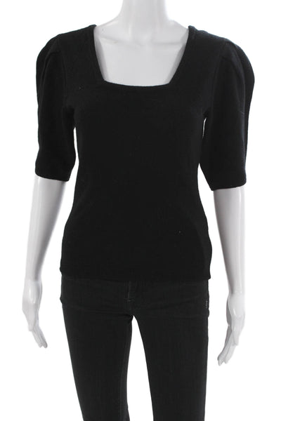 Ba&Sh Womens Black Wool Blend Pullover Sweater Short Sleeve Size XS