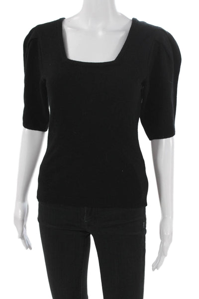 Ba&Sh Womens Black Wool Blend Pullover Sweater Short Sleeve Size XS