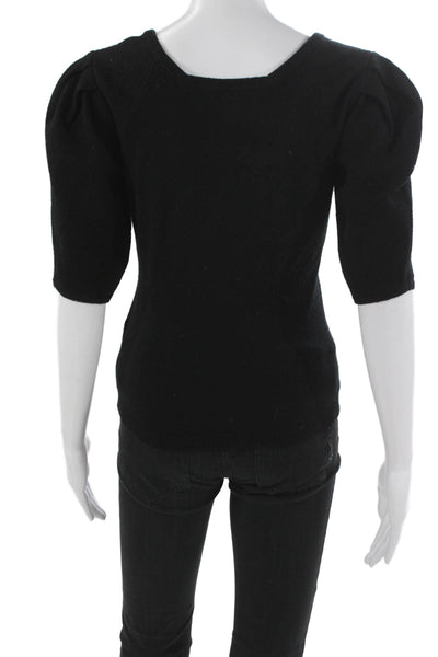 Ba&Sh Womens Black Wool Blend Pullover Sweater Short Sleeve Size XS