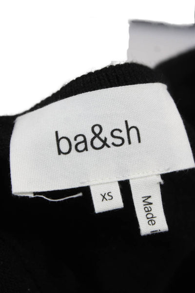 Ba&Sh Womens Black Wool Blend Pullover Sweater Short Sleeve Size XS