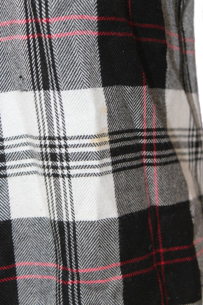 Rails Womens Black Plaid Rayon Collared Button Up Long Sleeve Size XS