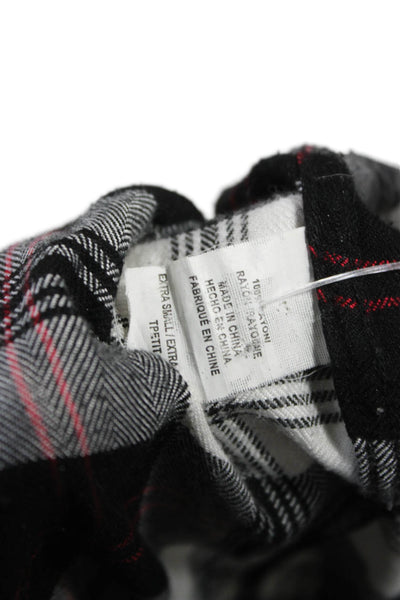 Rails Womens Black Plaid Rayon Collared Button Up Long Sleeve Size XS