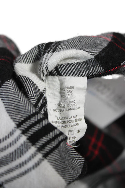 Rails Womens Black Plaid Rayon Collared Button Up Long Sleeve Size XS