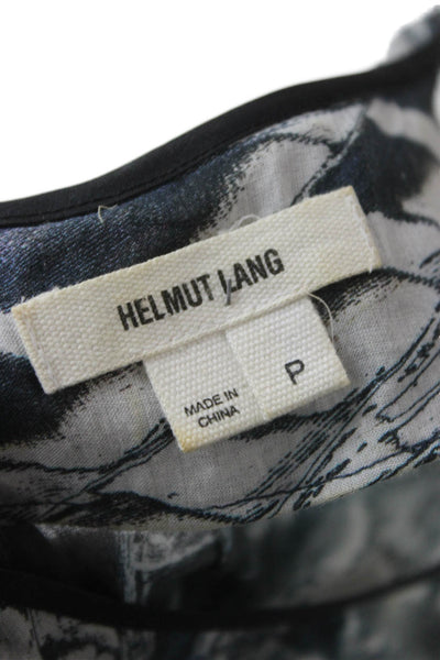 Helmut Lang Women Gray Abstract Viscose Tank Top Size 0P