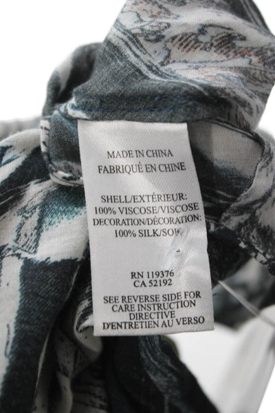 Helmut Lang Women Gray Abstract Viscose Tank Top Size 0P