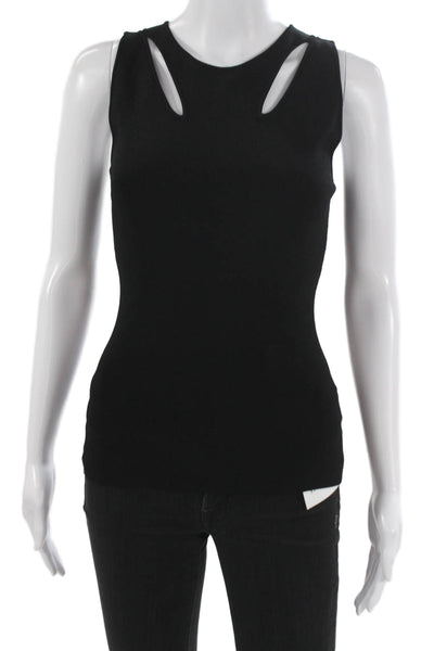Intermix Womens Knit Sleeveless Top Black Rayon Blend Round Neck Size 0P