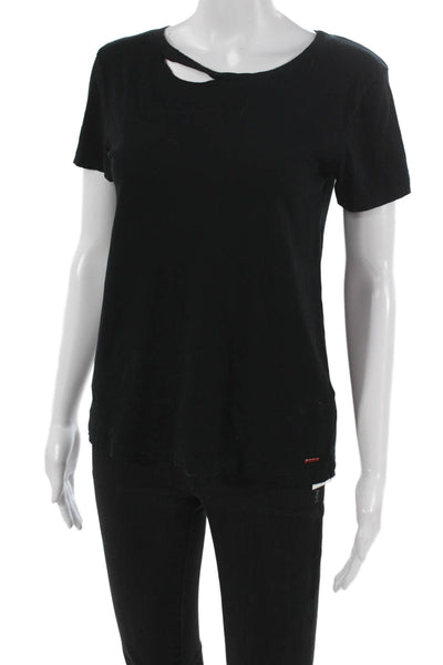 Philanthropy Women T-Shirt Cotton Round Neck Short Sleeve Solid Size XS
