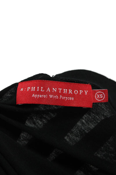 Philanthropy Women T-Shirt Cotton Round Neck Short Sleeve Solid Size XS