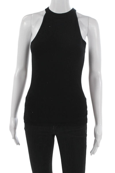 Autumn Cashmere Womens Black Cashmere Blend Sleeveless Knit Top Size XS