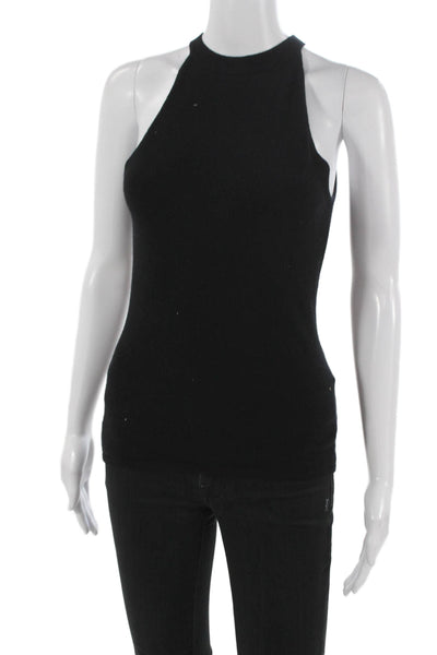 Autumn Cashmere Womens Black Cashmere Blend Sleeveless Knit Top Size XS