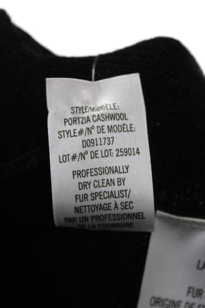 Theory Women Cardigan Black Wool Blend Collared Size 0P
