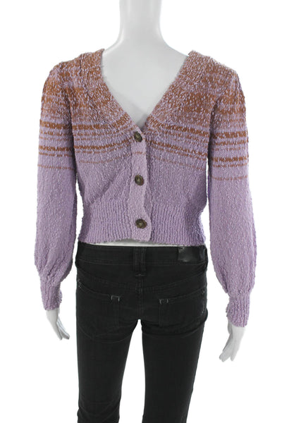 J Crew Women Knit Top Cotton Round Neck Long Sleeve Abstract Size XS