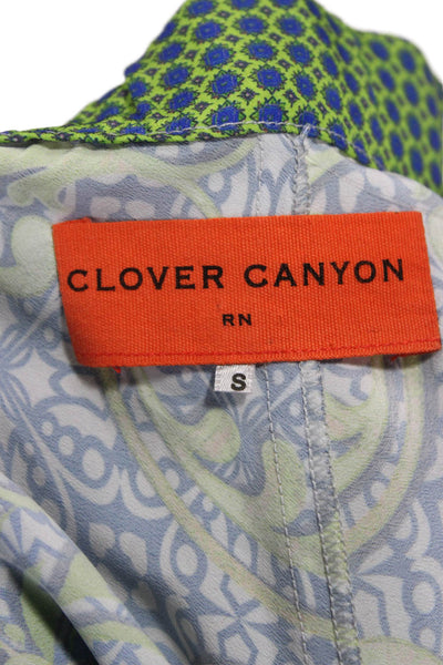 Clover Canyon Womens Clothing Casual Green Abstract Polyester Shorts Size S