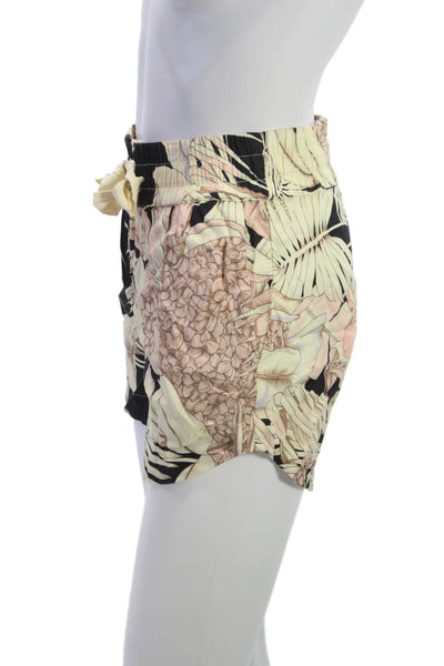 Les Coyotes De Paris Women Paperbag Floral Tencel Pull On Shorts Size 14