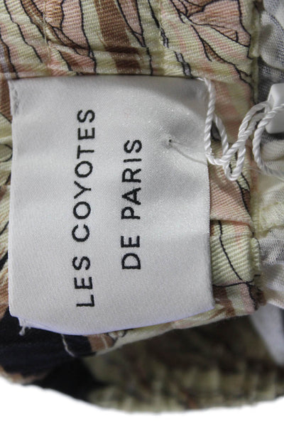 Les Coyotes De Paris Women Paperbag Floral Tencel Pull On Shorts Size 14