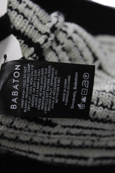 Babaton Women Mini Skirt Black 100% Merino Wool Check Size 2XS