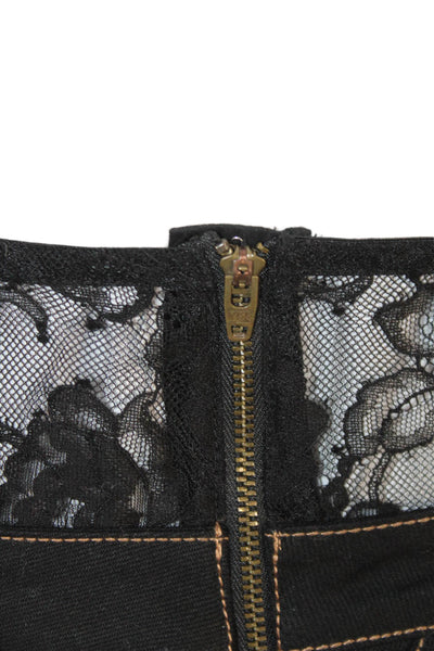 Fleur du Mal Women Mini Skirt Denim Solid Short Size 2