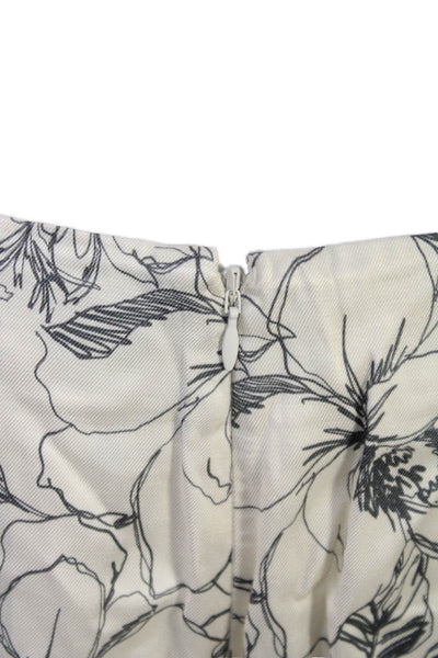 Bec & Bridge Women White Floral Viscose Blend Skirt Size 6