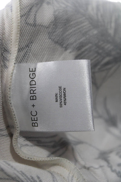Bec & Bridge Women White Floral Viscose Blend Skirt Size 6