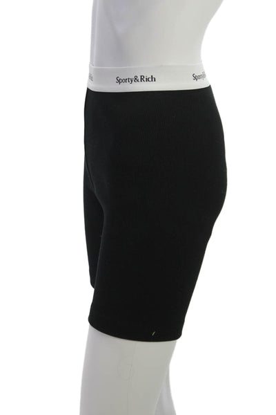 Sporty & Rich Womens Cotton Solid Biker Shorts Size S