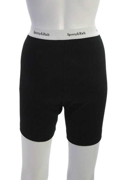 Sporty & Rich Womens Cotton Solid Biker Shorts Size S