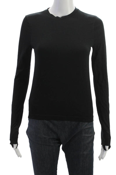 Lululemon Womens Polyester Blend Solid Long Sleeve T-Shirt Size 4