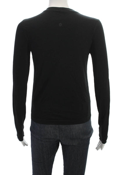Lululemon Womens Polyester Blend Solid Long Sleeve T-Shirt Size 4