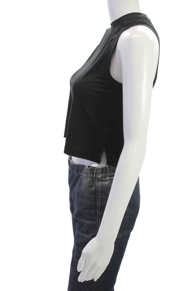 Lululemon Women Black Sleeveless Round Neck Polyester Solid Top Size 4