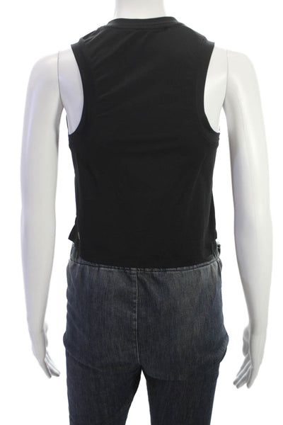 Lululemon Women Black Sleeveless Round Neck Polyester Solid Top Size 4