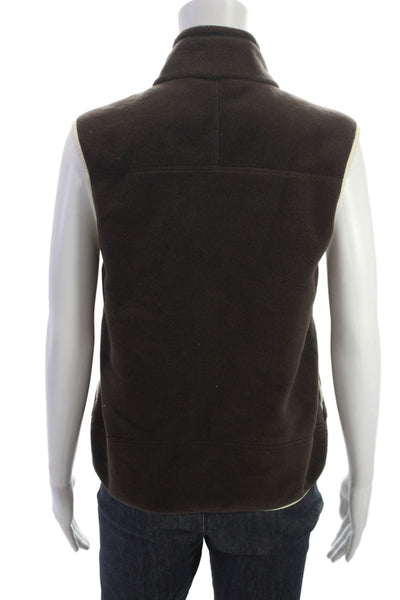 Sporty & Rich Women Brown Polyester Solid Vest Outerwear Size S