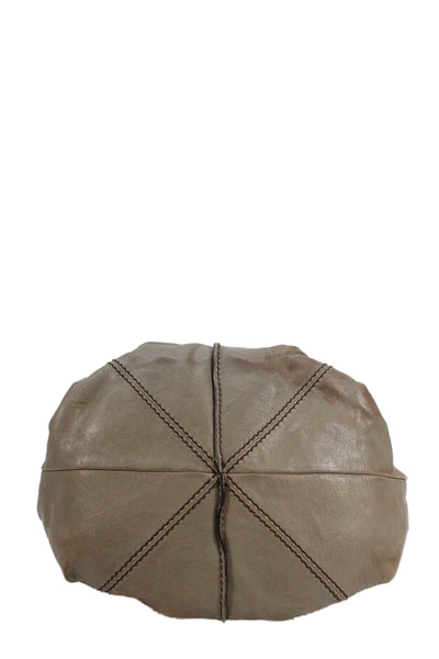 Tods Womens Solid Snap Closure Shoulder Bag Taupe