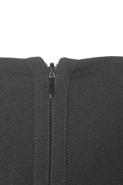 Vince Womens Black Sleeveless Shift Dress Round Neck Zip Polyester Size 8