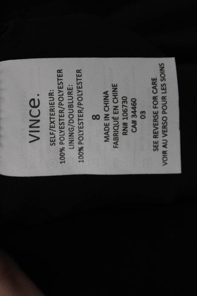 Vince Womens Black Sleeveless Shift Dress Round Neck Zip Polyester Size 8
