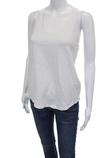 Lululemon Women Basic Sleeveless Scoop Neck Tank White Polyester Size S