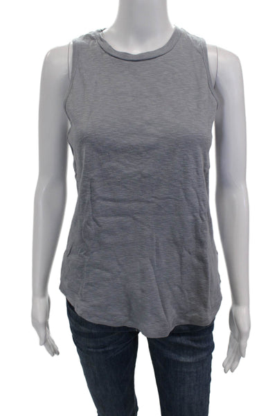 Splendid Women Basic Cotton Crew Neck Sleeveless Tank Gray Size S