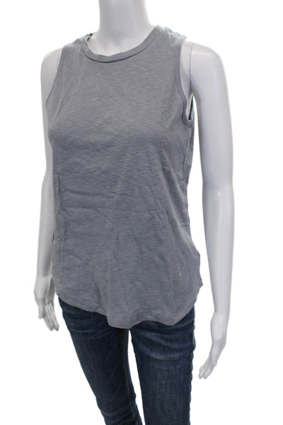 Splendid Women Basic Cotton Crew Neck Sleeveless Tank Gray Size S