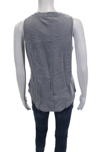 Splendid Women Basic Cotton Crew Neck Sleeveless Tank Gray Size S
