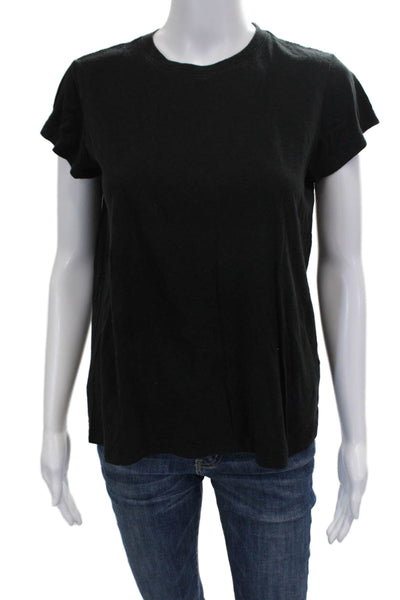 Marine Layer Women Black Crewneck Short Sleeve T-Shirt Supima Cotton Size S