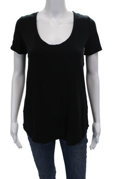 Wilfred Womens Basic Black Scoop Neck Short Sleeve T-Shirt Size XS