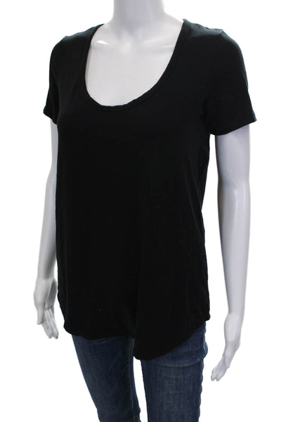 Wilfred Womens Basic Black Scoop Neck Short Sleeve T-Shirt Size XS