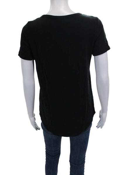 Wilfred Womens Basic Black Scoop Neck Short Sleeve T-Shirt Size XS