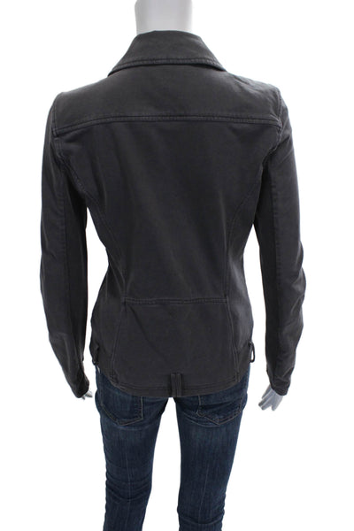 Marrakech Women Biker Jacket Gray Zip Long Sleeve 93% Cotton Size XS